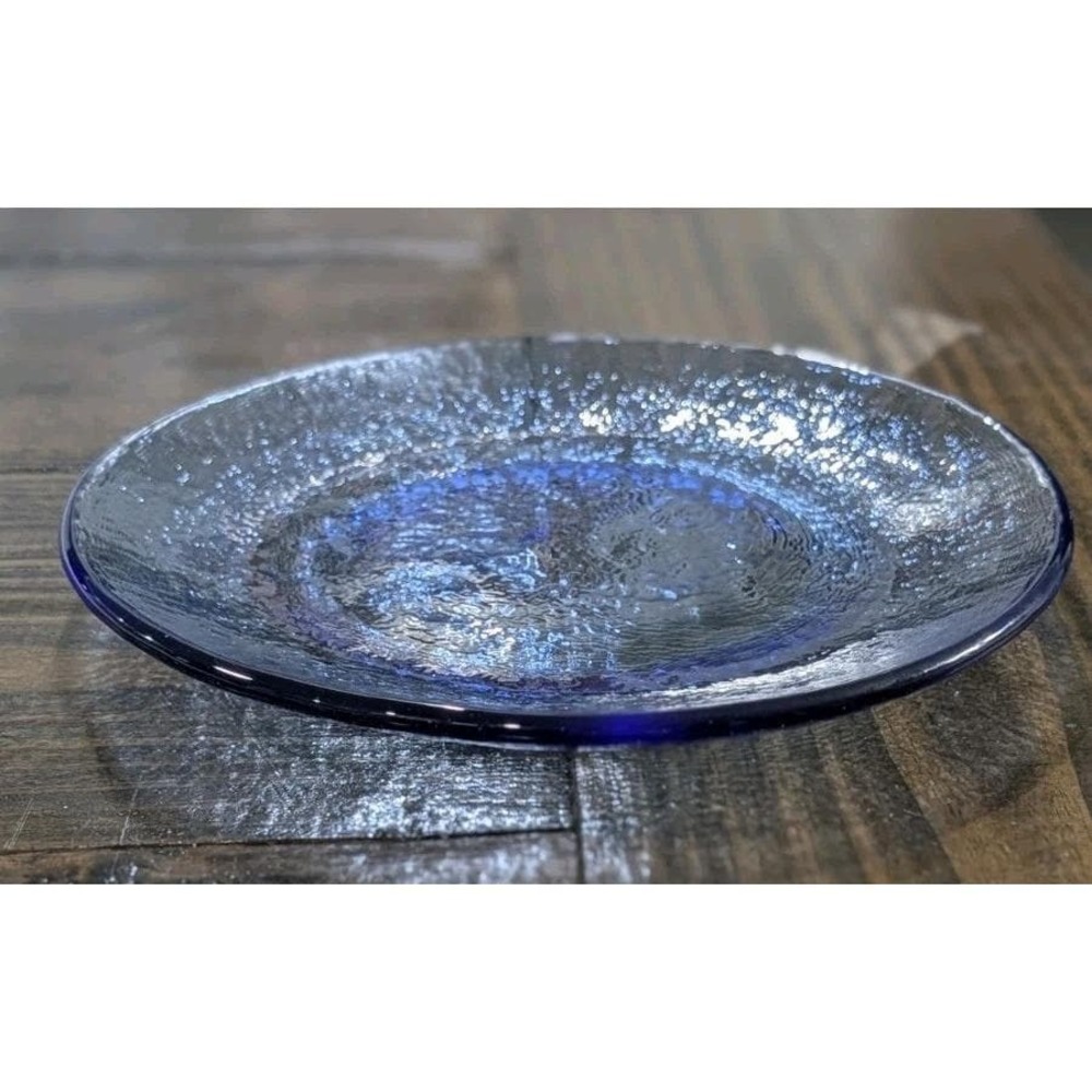 Fire and & Light Cobalt Blue Recycled Glass Dinner Plate 11" - Picture 2 of 7